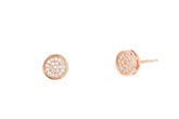 Charming Round Shape 925 Rose Gold Colour Sterling Silver Earrings studded with CZ